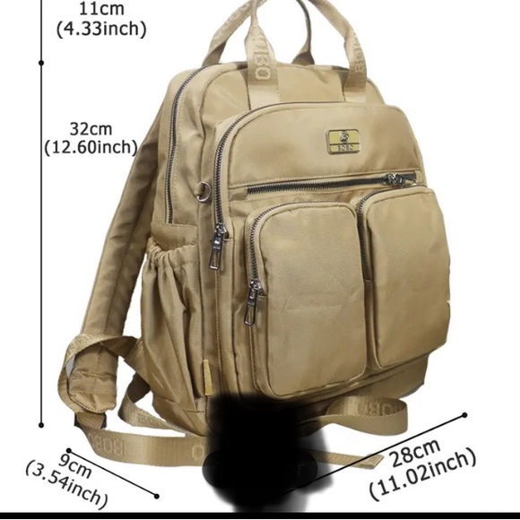 NWOT Lilac Multi Pockets Travel Backpack, Schoolbag, Nylon Laptop Daypack - Picture 3 of 7